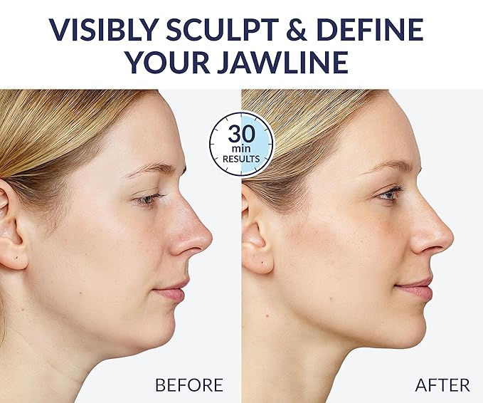 Stylia V Line Lifting Collagen Mask - Lift, Firm & Contour Jawline - Tightening Double Chin Strap with Hyaluronic Acid & Aloe - Neck Lift & Face Tightening Mask - Jawline Shaper Face Lift Tape (7PC)