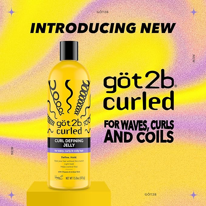 got2b Curled Defining Jelly, Curl Gel for Wavy to Coily Hair