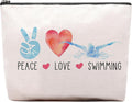 CEASQVAA Funny Swimming Gifts for Women, Swimming Team Gifts Swim Coach Teacher Gifts, Swimming Makeup Bag Birthday Gifts for Swimmer Women Her Female