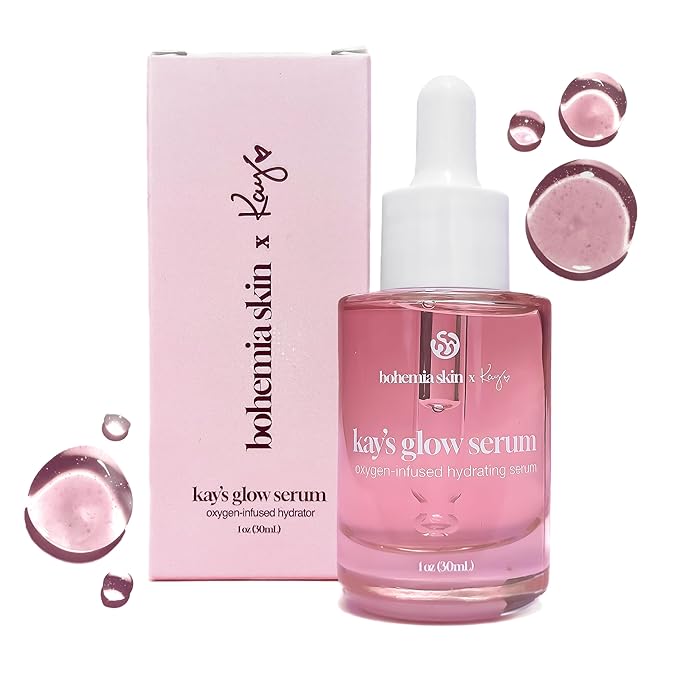 Kay's Glow Serum - Vitamin C Serum for Face with Stable THD Ascorbate & Oxygen Brightening Glow Face Serum - Hydrating Dark Spot Serum + AHA Discoloration Corrector - Glass Skin, 1 oz