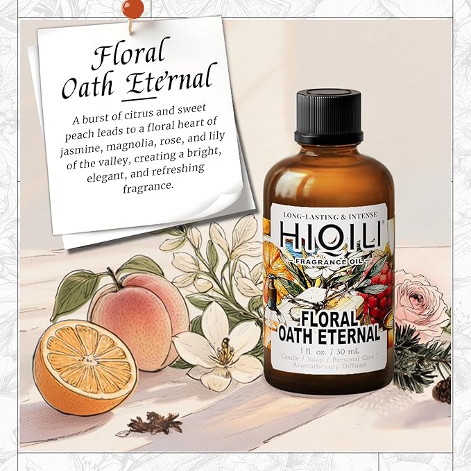 HIQILI Floral Oath Eternal Fragrance Oil for Diffuser, Candle & Soap Making