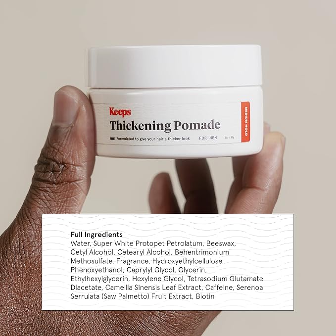 Keeps Thickening Pomade for Men, Travel Size, 3 Oz