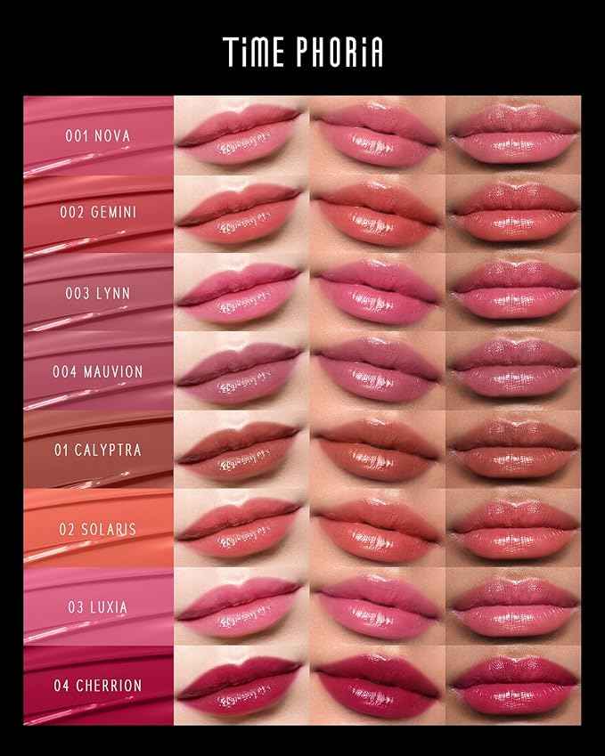 TIMEPHORIA Stellar Dust Lip Stain 12 Pulse, Transfer-Proof & Smudge-Proof Lip Gloss, Pinkish Coral Tinted Glossy Finish, High-Pigment Vibrant Color, Hydrating Lightweight Long-Lasting Lip Makeup