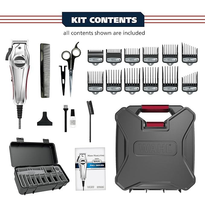 Wahl USA Pro Ultra Quiet Torque Corded Hair Clipper, Metal Housing
