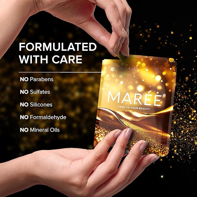 MAREE 24k Gold Glow Under Eye Gels for Dark Circles and Puffiness - Cooling Collagen & Hyaluronic Acid Skincare Gel Pads - Gold Eye Patches for Puffy Eyes and Dark Circles - Under Eye Masks