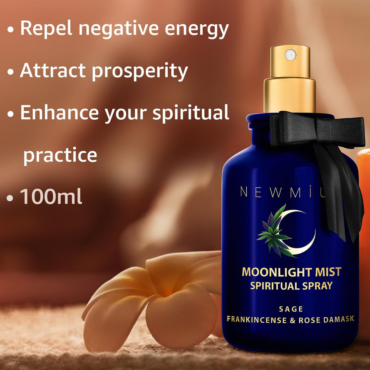 Clearing Sage Smudge Spray Mist Spiritual Aromatherapy for Stress Relief Success Prosperity Frankincense Rose Natural Essential Oils Destress Gift