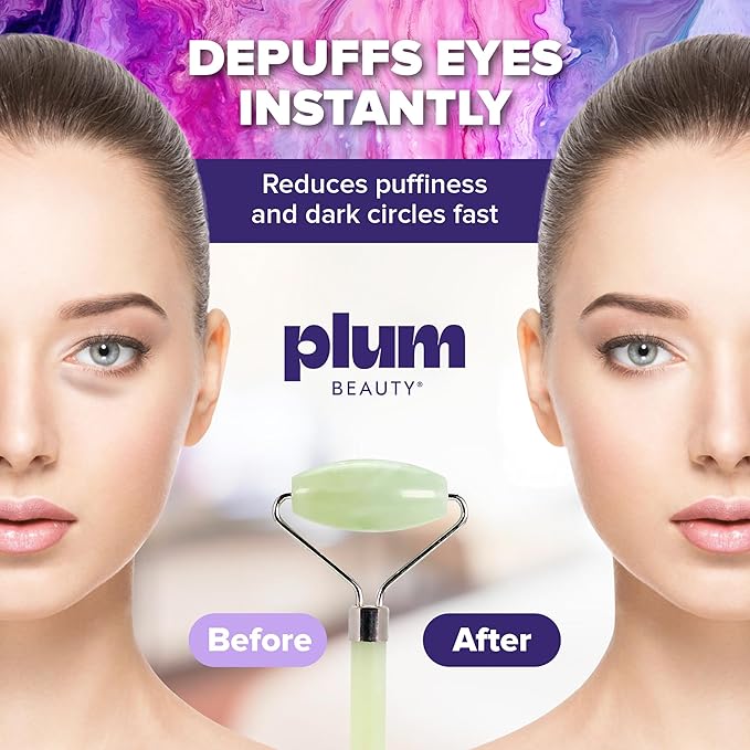 Plum Beauty Jade Roller - Face Roller, Gua Sha Facial Tools, Pack of 1