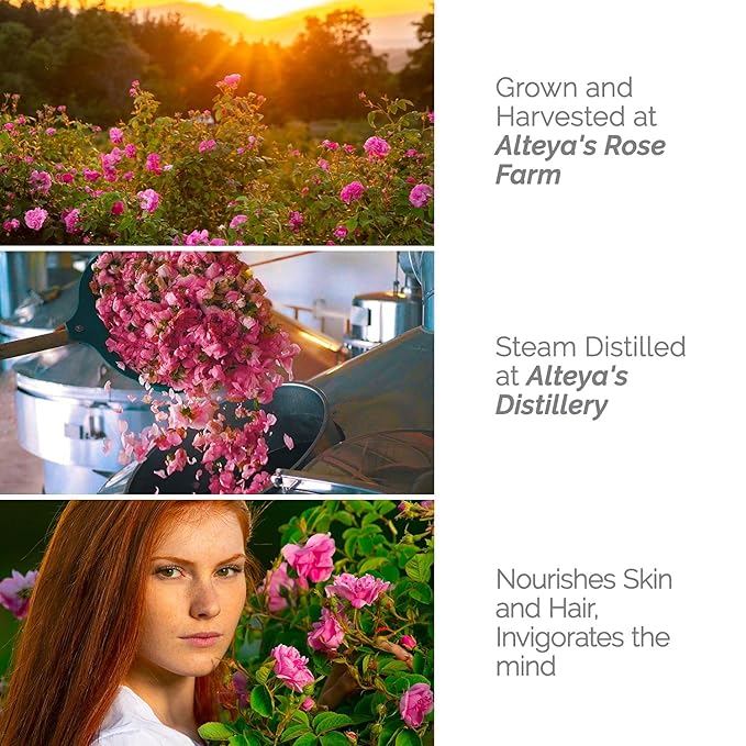 Alteya Organics Rose Water USDA Certified Organic Facial Toner, 17 Fl Oz