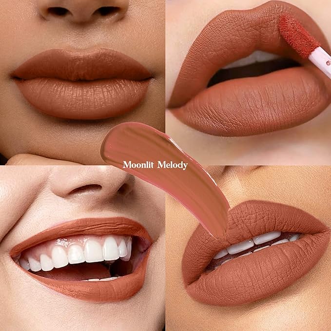 ilembane Caramel Nude Matte Liquid Lipstick Long Lasting - Moonlit Melody