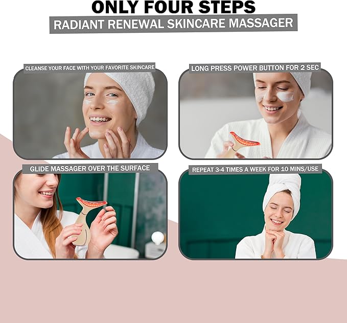 GLO24K LED Facial Massager for Face & Neck – Beauty Wand with LED Light, Vibration & Gentle Warmth – Cosmetic Skincare Tool for Daily Self-Care