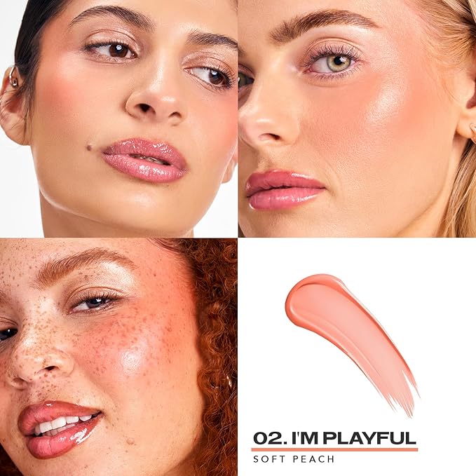 Sacheu Cheek STAY-N Liquid Blush, Dewy Finish, I'm Playful