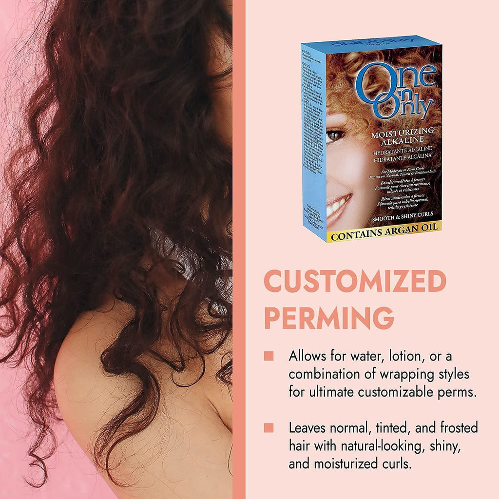 One 'N Only Alkaline Hair Perm - At Home Perm Kit with Argan Oil for Moderate to Firm Curls - Leaves Hair Shiny, Moisturized, and Manageable - Fresh Scent (1 Kit)