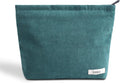 Gardsell Cosmetic Bags for Women - Corduroy Cosmetic Bag Aesthetic Women Handbags Purses Smile Dots Makeup Organizer Storage Makeup Bag Girls Case Bags (Pure Dark green)