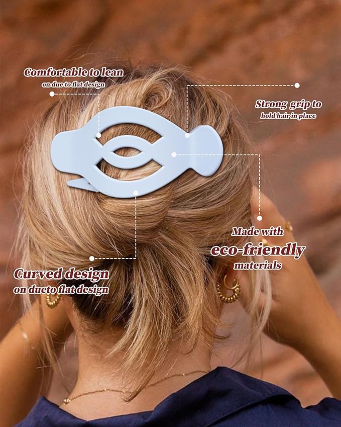 AWAYTR 6 Pack Large Flat Hair Clips for Women, 5 Inch Non-Slip Claw Clips