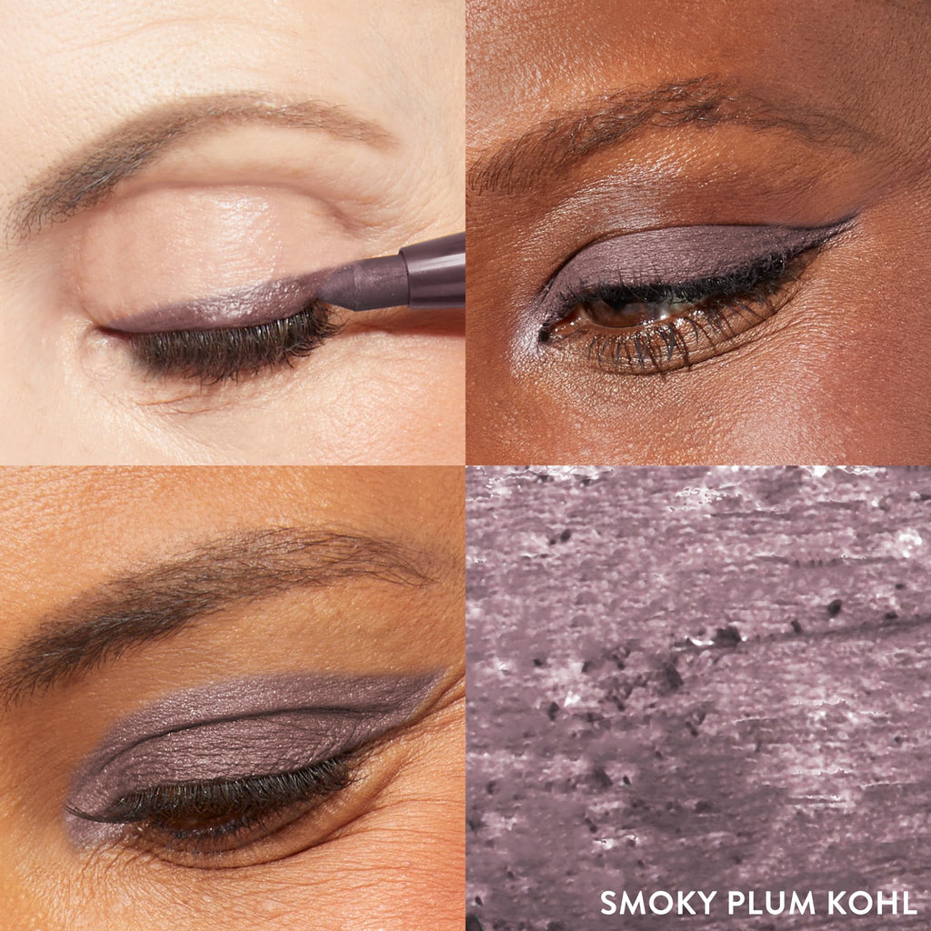 LAURA GELLER NEW YORK Kajal Longwear Kohl Eyeliner Pencil – Smoky Plum – Smooth, Blendable Application, Long-Wearing, Non-Creasing – Infused with Caffeine & Vitamin E – Built-In Sharpener