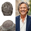 F M FACE MIRACLE NEW YORK Toupee for Men French Lace Center Mens Toupee Hairpiens Human Hair Replacement System Black Brown Blonde Gray Hair Units, 7X9