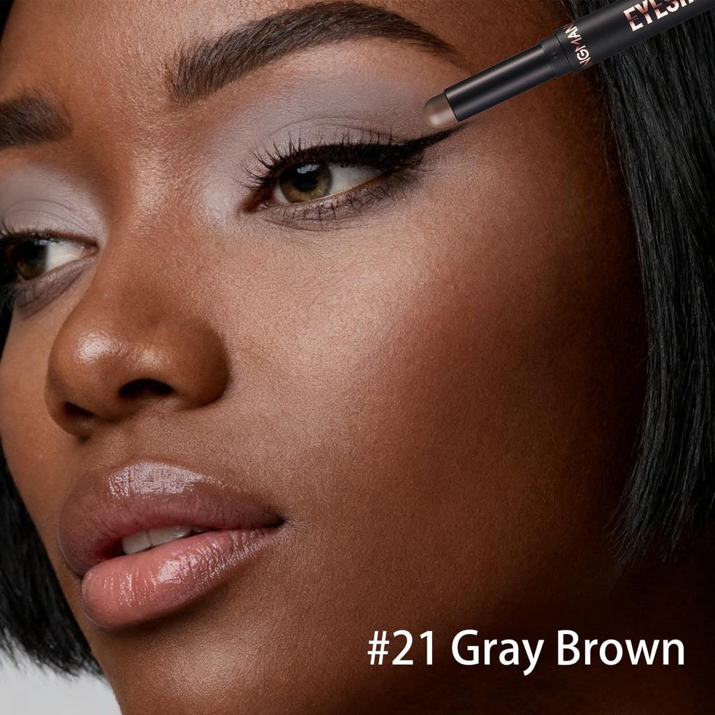 Euphily Matte Cream Eyeshadow Stick, Waterproof Eye Shadow Stick, Long-Lasting and Blendable High Pigmented Single Eyeliner Makeup for Women, 21 Gray Brown