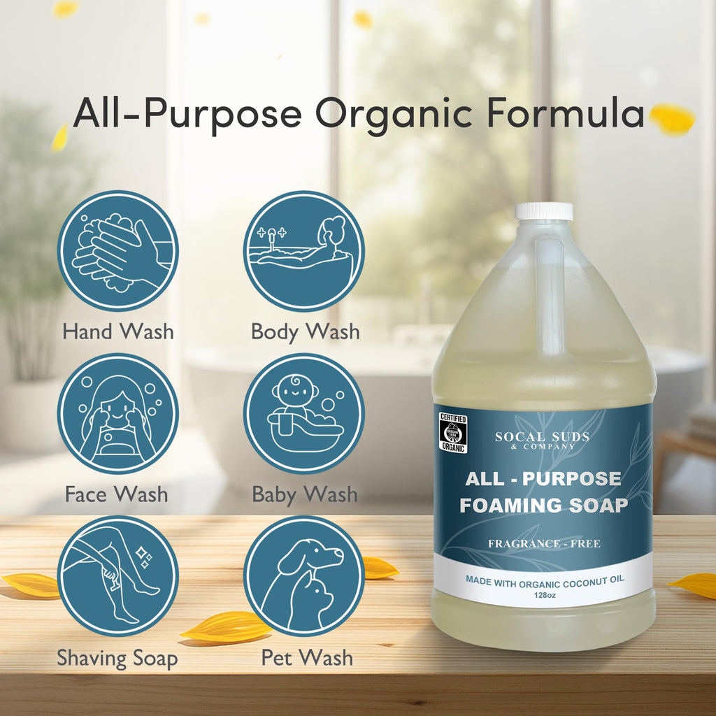 SoCal Suds & Company Organic Foaming Hand & Body Wash, Lavender, 128oz