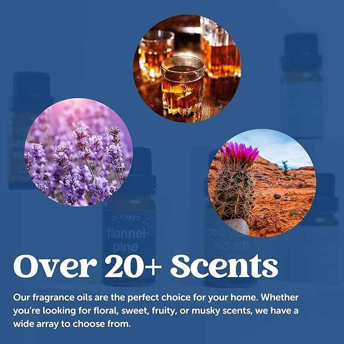 CANDECraftCo Premium Fragrance Oil – Diffuser Oils Fragrances Scented for Home, Candle Soap Making Supplies, Aromatherapy Blends for House (0.34 Fl Oz) (2-Pack, Apple + Mahogany)