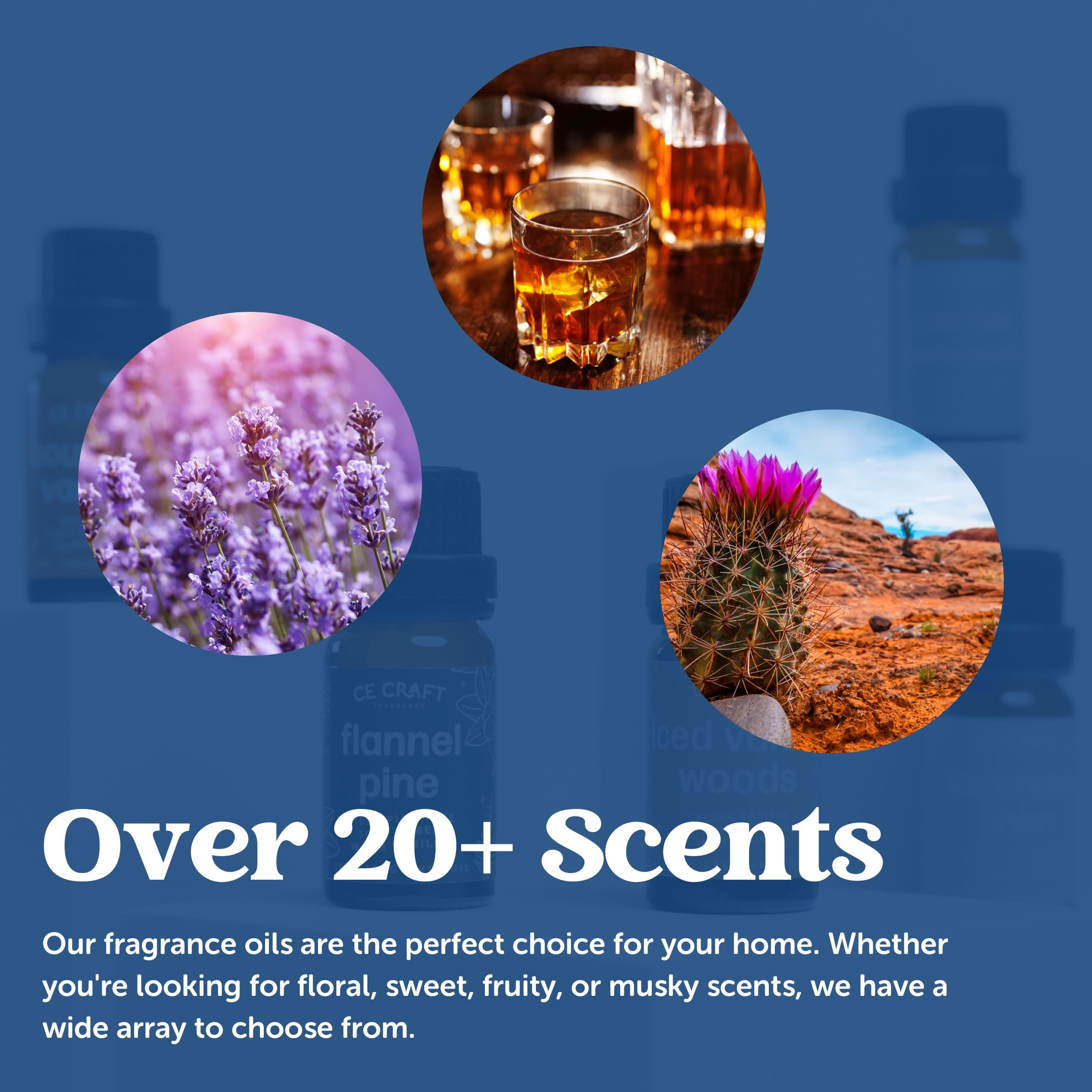 CANDECraftCo Premium Fragrance Oil – Diffuser Oils Fragrances Scented for Home, Candle Soap Making Supplies, Aromatherapy Blends for House (0.34 Fl Oz) (2-Pack, Eucalpytus & Mint)