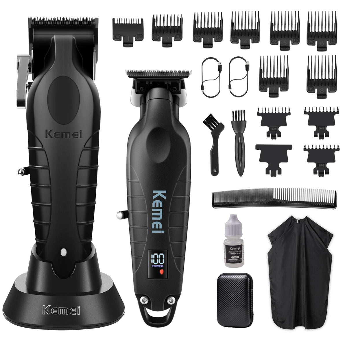 KEMEI Hair Clippers for Men and Trimmers Set Cordless Zero Gap Hair Trimmer