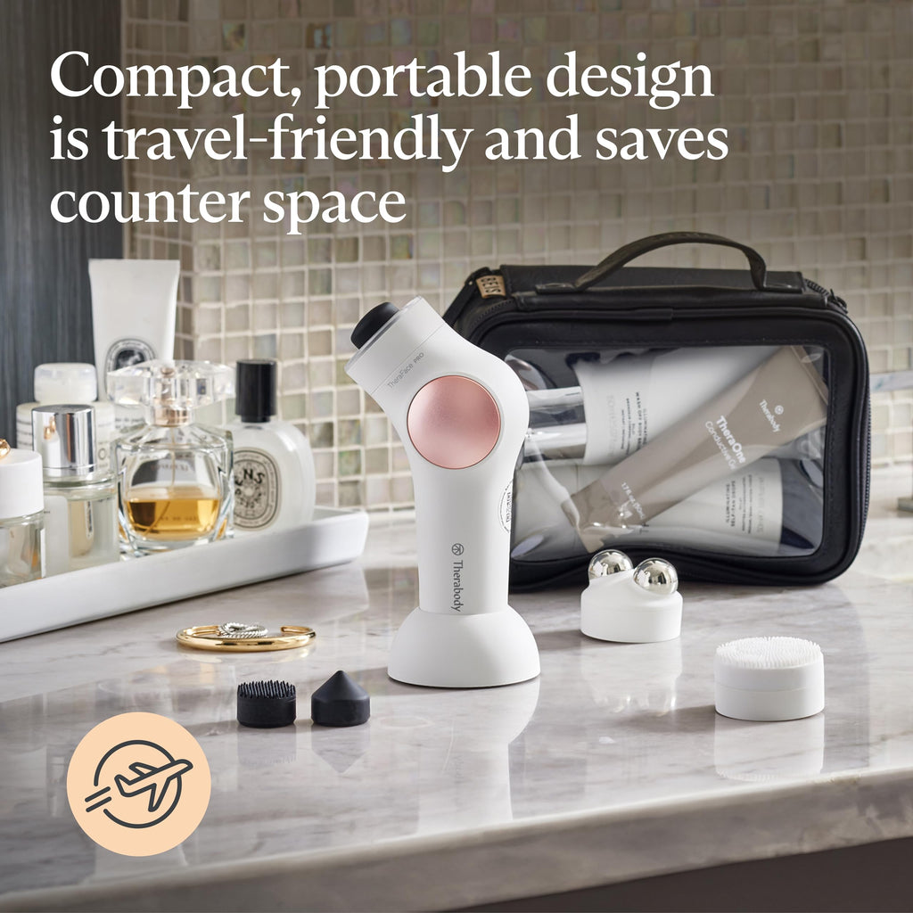 TheraFace Therabody TheraFace PRO - Microcurrent Facial Device, 8-in-1 Compact Face Massager&Facial Sculpting Tool with Light Therapy for Skin Tightening, Anti Wrinkle, Anti Aging & Skin Care (White)