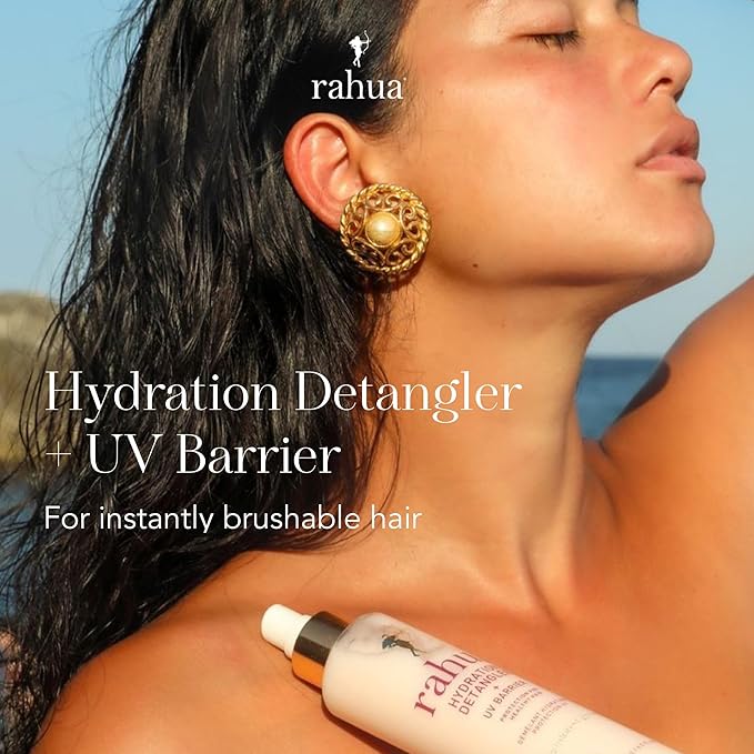Rahua Hydration Detangler + UV Barrier - Leave-In Spray for All Hair Types - Vegan Heat Protectant and Anti-Frizz Mist with Morete Oil, Sacha Inchi and Mango - Color Safe - 6.5 Fl Oz