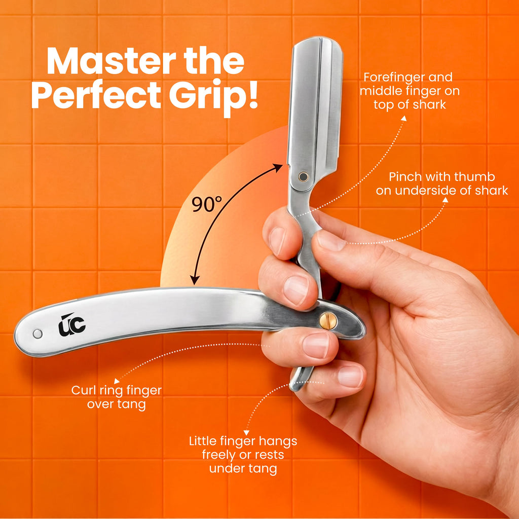 Utopia Care Professional Straight Razor for Men, Barber Straight Edge Razor Safety with 100 Pack Blades, Silver