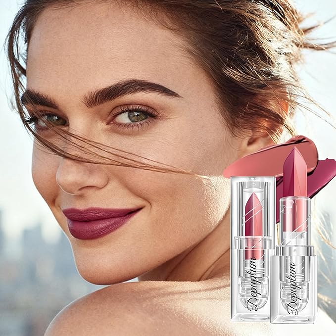 Depuplum Rose Red Lipstick Nude Lipstick Matte Ombre Lips Dual Tone
