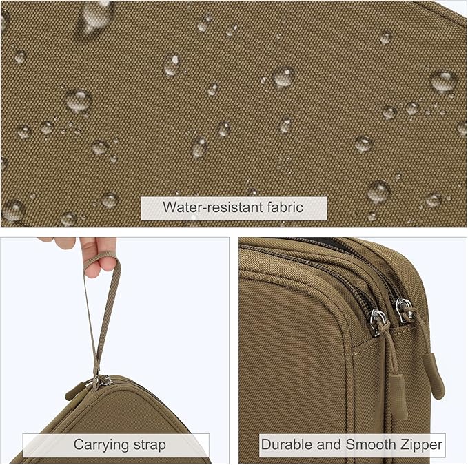FYY Electronic Organizer, Travel Tech Pouch Bag, Large, Brown