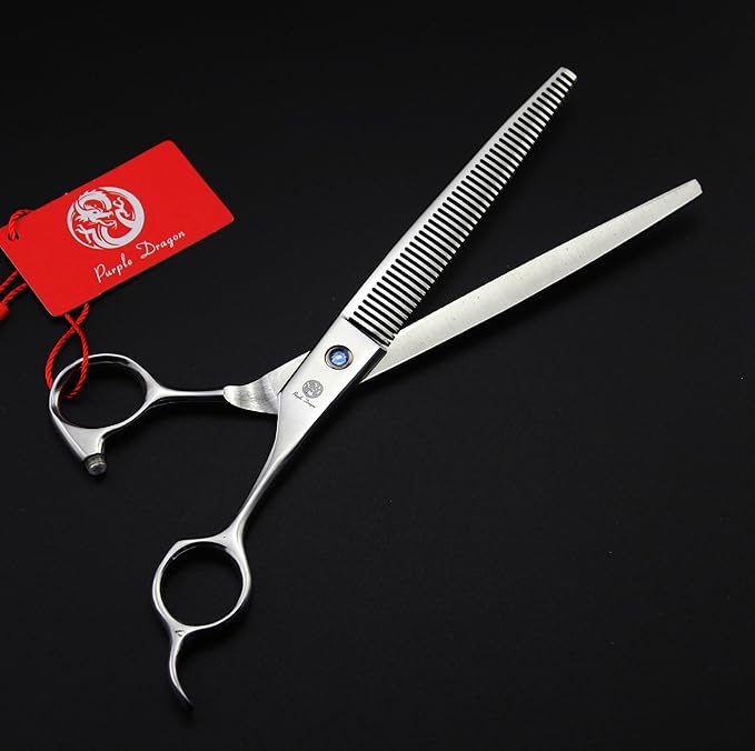 Purple Dragon 8 inch 3 in 1 Professional Pet Grooming Thinning(Silver)