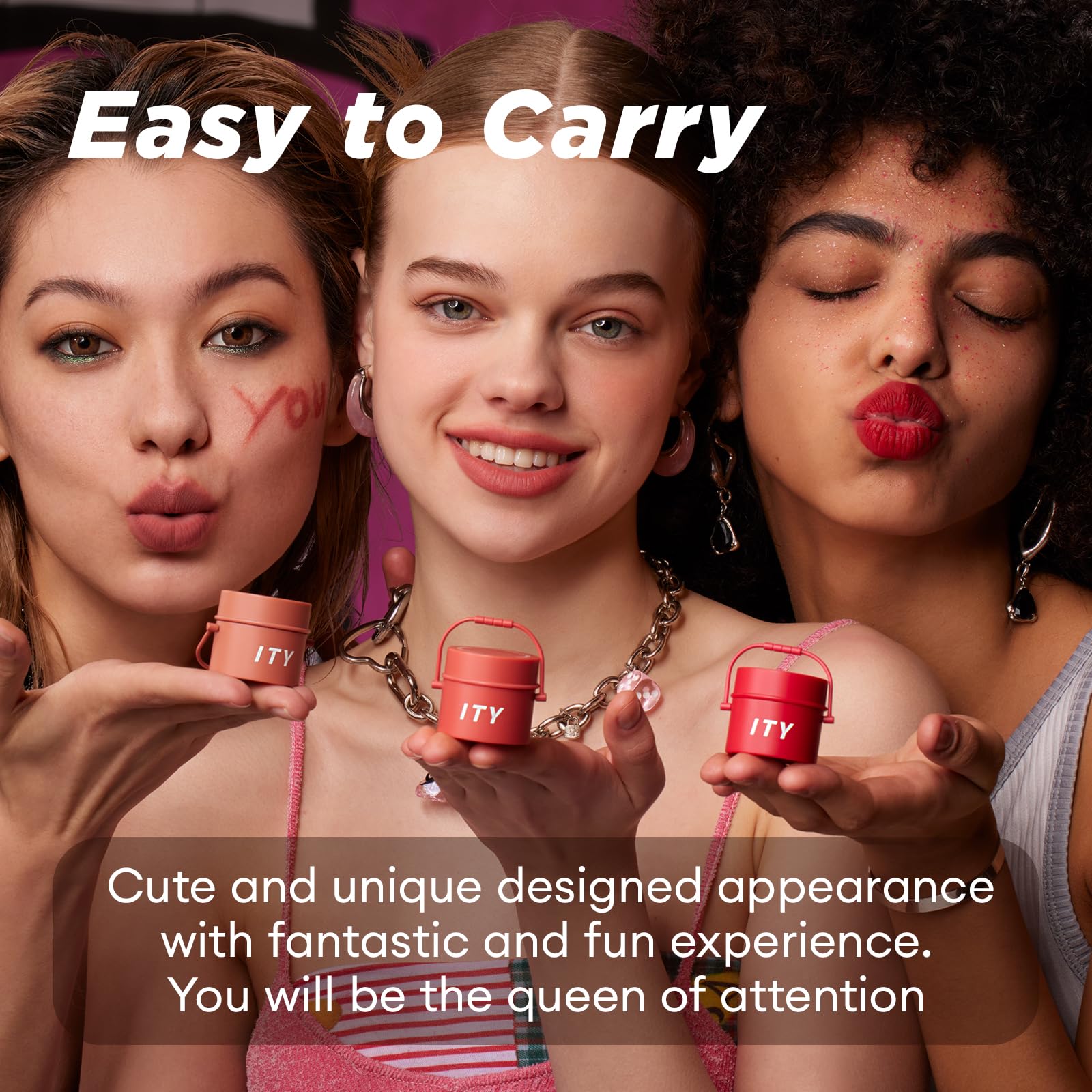ITY Velvet Matte Finish Lip Stain-Mousse Textured Pudding Pot Lip Clay with Brush, Nude Shade, Dual-Use as Lipstick and Blush, Conceals Lip Lines, Rich Pigment, 0.21 oz (6g) in Papaya Dream