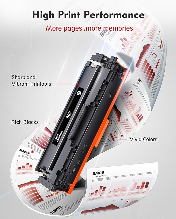 067 Black Toner Cartridge Set 2 Pack Replacement for Canon 067 067H CRG-067