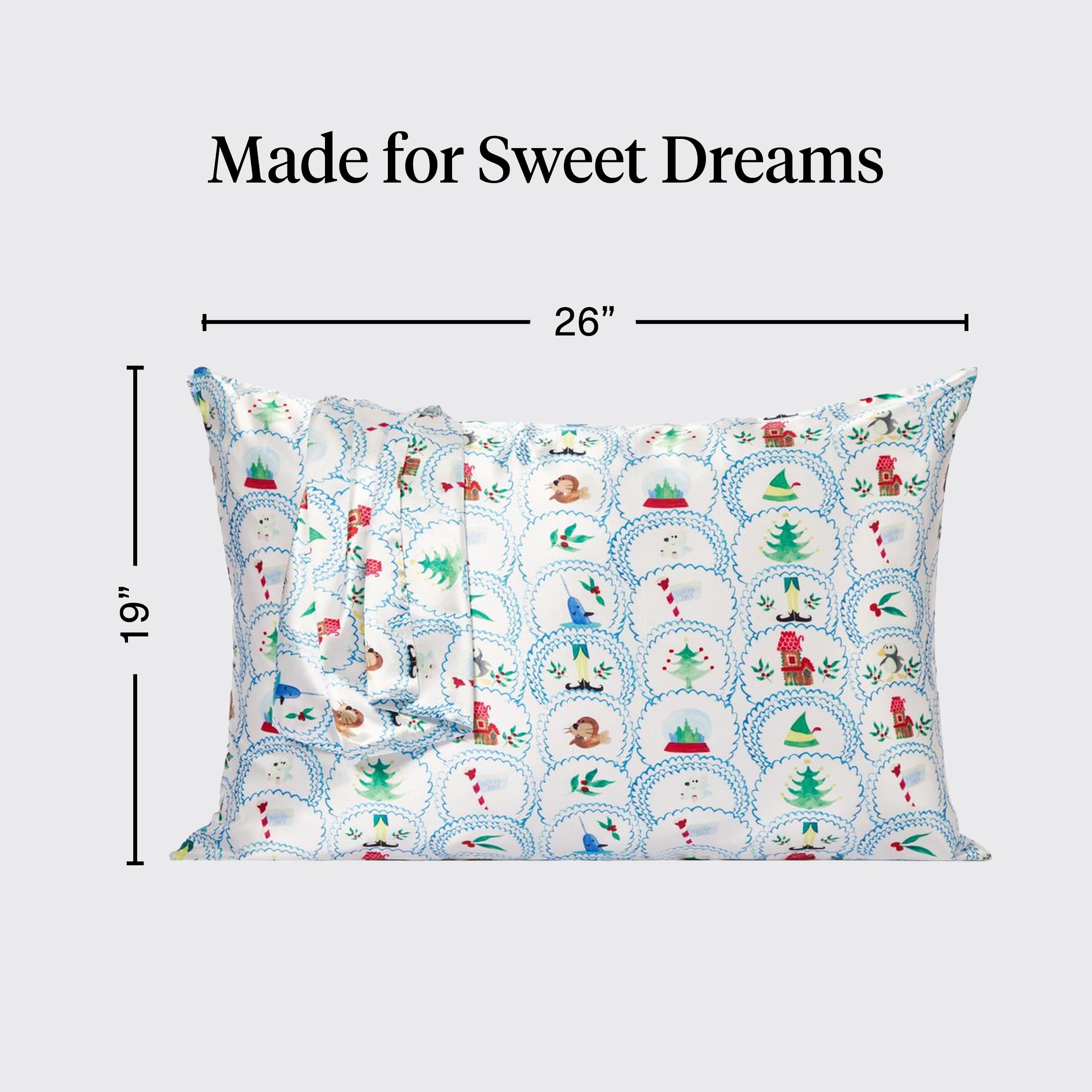 Kitsch x Elf North Pole Satin Pillowcase - Standard Size 19x26
