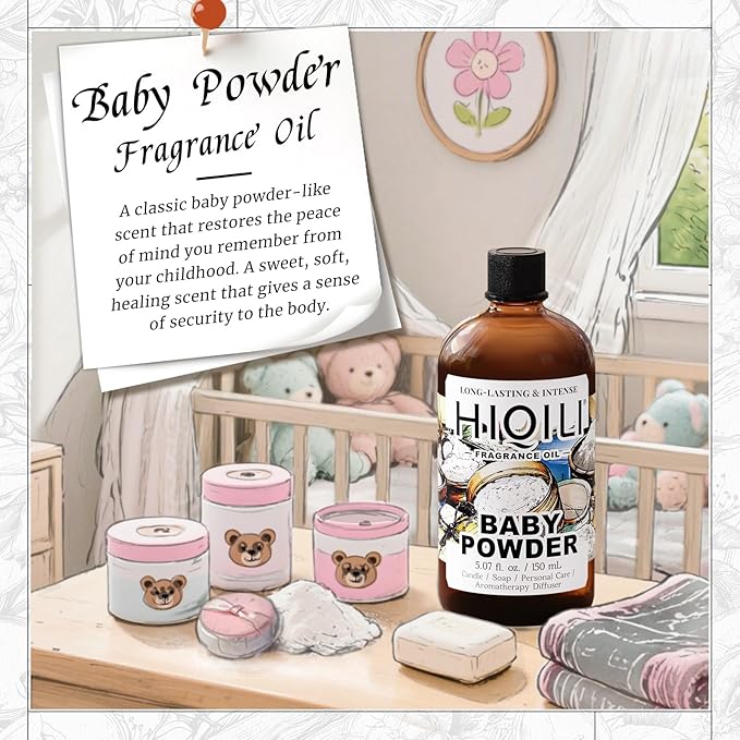 HIQILI Baby Powder Fragrance Oil for Perfume & Laundry Detergent - 150ML