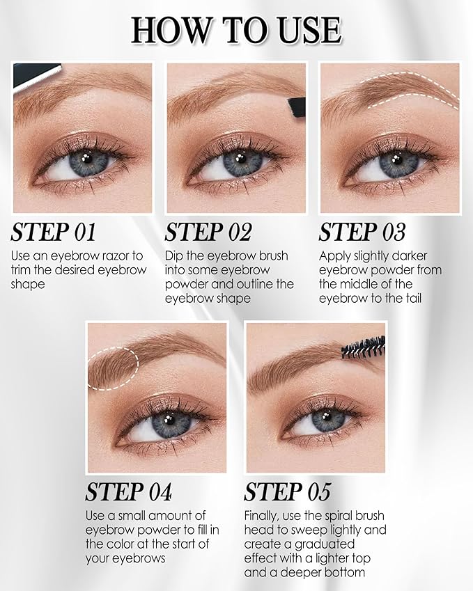 Eyebrow Powder Palette, Eye brow Tinting Filler Kit with Razor for Women-02