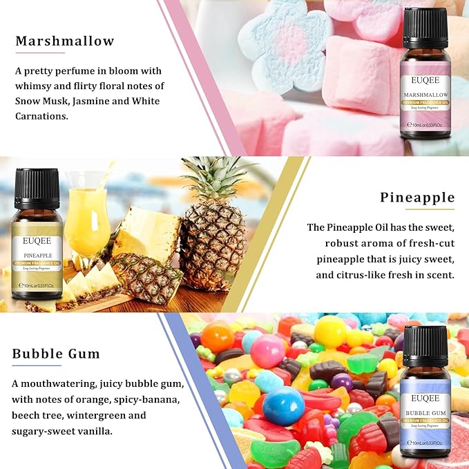 EUQEE Summer Holiday Island Fragrance Oil Gift Set of 6 for Humidifier