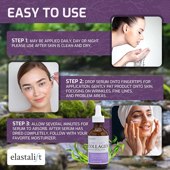 Elastalift Collagen Serum for Face + Body Cream & Face Moisturizer Skin Care Bundle, Face Serum + Body Lotion for Skin to Lift, Plump, & Firm Sagging Skin, 2-Piece Set