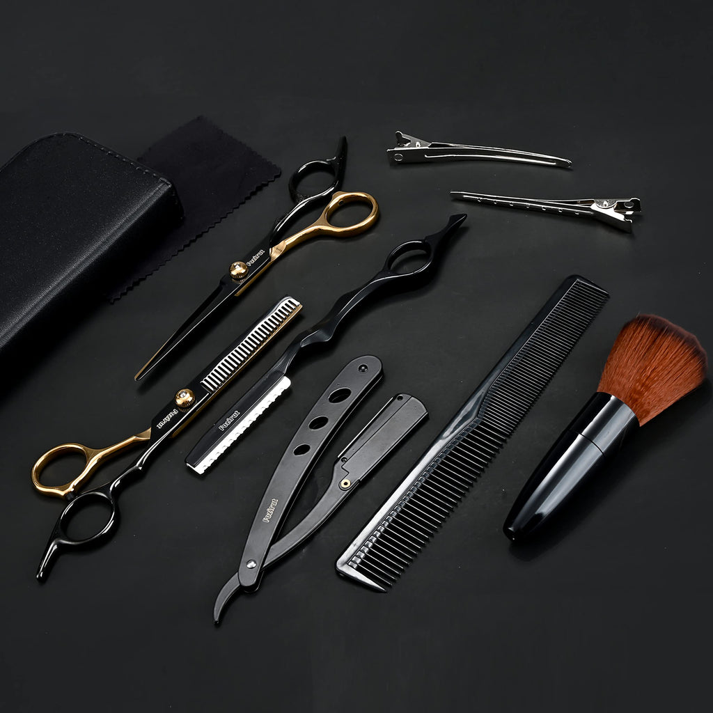 Professional Hair Scissors Thinning Shears Kit, Fozirut Barber Shears Haircutting Scissors Set, Tijeras De Peluqueria Profesional Salon Barber Supplies
