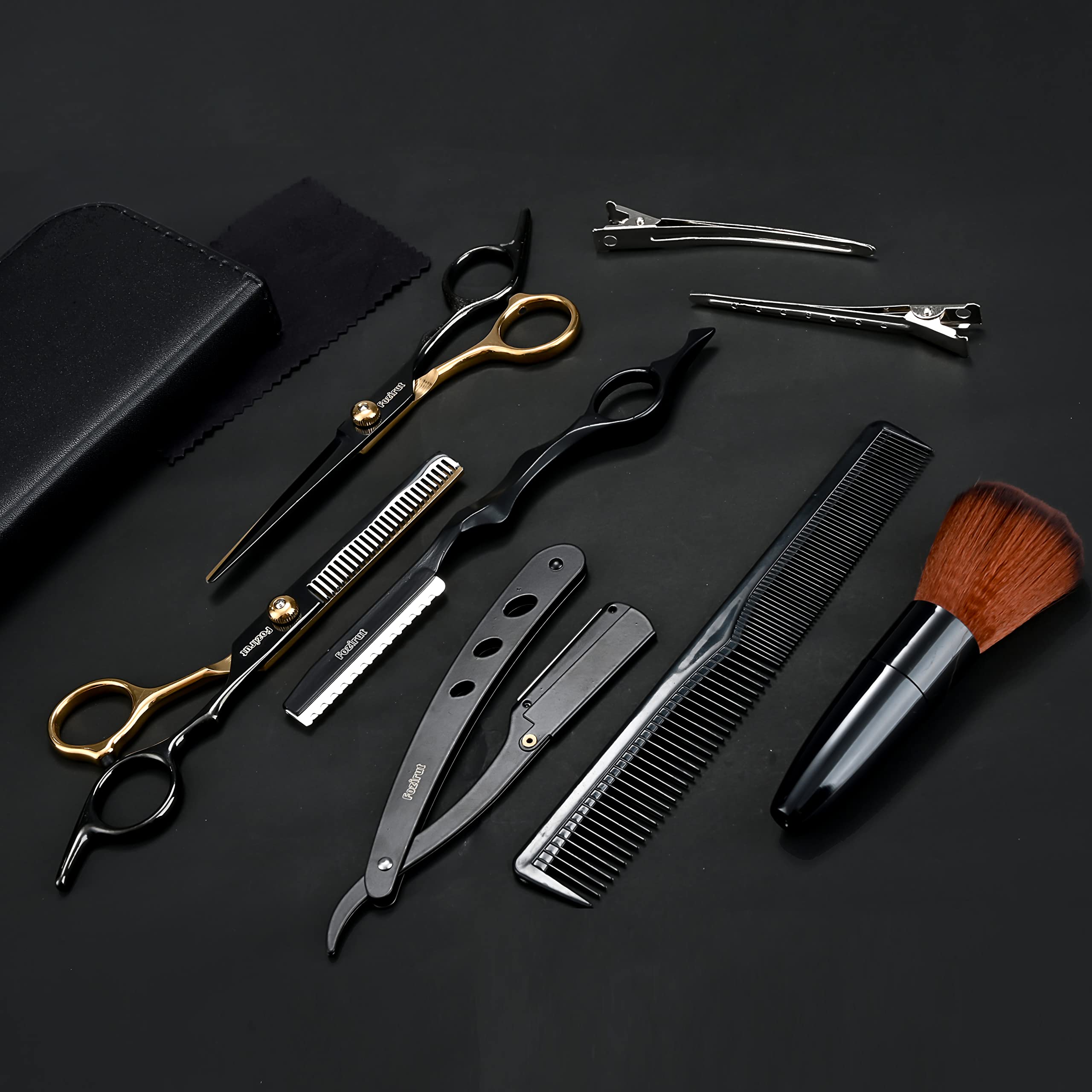 Professional Hair Scissors Thinning Shears Kit, Fozirut Barber Shears Haircutting Scissors Set, Tijeras De Peluqueria Profesional Salon Barber Supplies