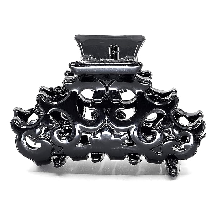 Camila Paris CP2391/2 French Hair Clip for Women, Set of 2 Small Black Antique, Girls Hair Claw Clips Jaw Fashion Durable Styling Hair Accessories for Women, Made in France