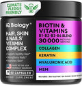 Biotin 10,000 mcg Supplement - Hair Growth Support for Women & Men - 60 pcs