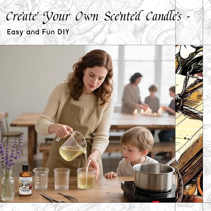 HIQILI Honeyed Sandalwood Fragrance Oil for Soap & Candle DIY Diffuser Use