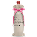 Cute Pink Bow Ribbon Engagement Gift Wine Bag - 1 PCS Bride to Be Gifts for Bridesmaids Bride and Groom Couples Her Him Will You Be My Bridesmaid for Getting Married Engagement Bridal Shower - A51