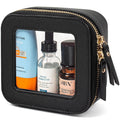 LETGO Clear Sunscreen Makeup Bags,Small Makeup Bag for Purse,Mini Clear Makeup Pouch Purse Organizer Fit Carry-on Travel Essentials,Cute Cosmetic Bags Car Accessories for Women (Mini-Black)