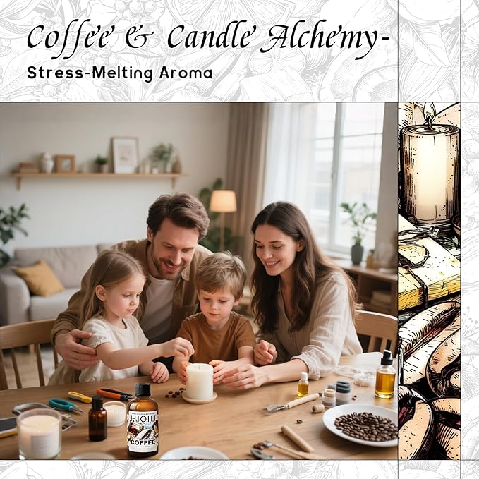 HIQILI Coffee Fragrance Oil for Candle Making & Diffusers Use - 1 Fl Oz