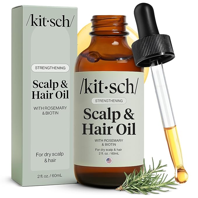 Kitsch Rosemary Oil for Hair Growth -With Castor Oil, Biotin & Jojoba- 60mL