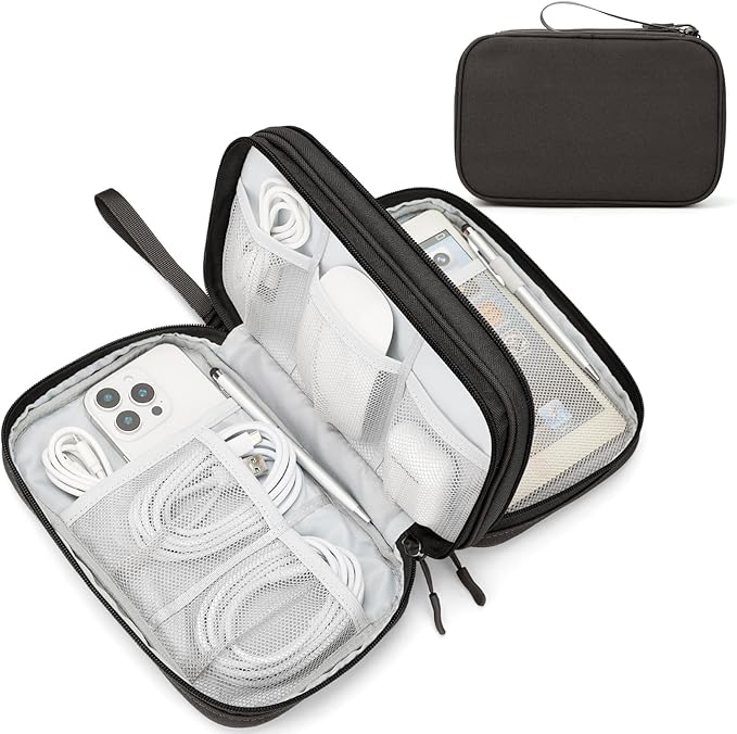 FYY Electronic Organizer, Travel Tech Pouch Bag, Large, Coffee