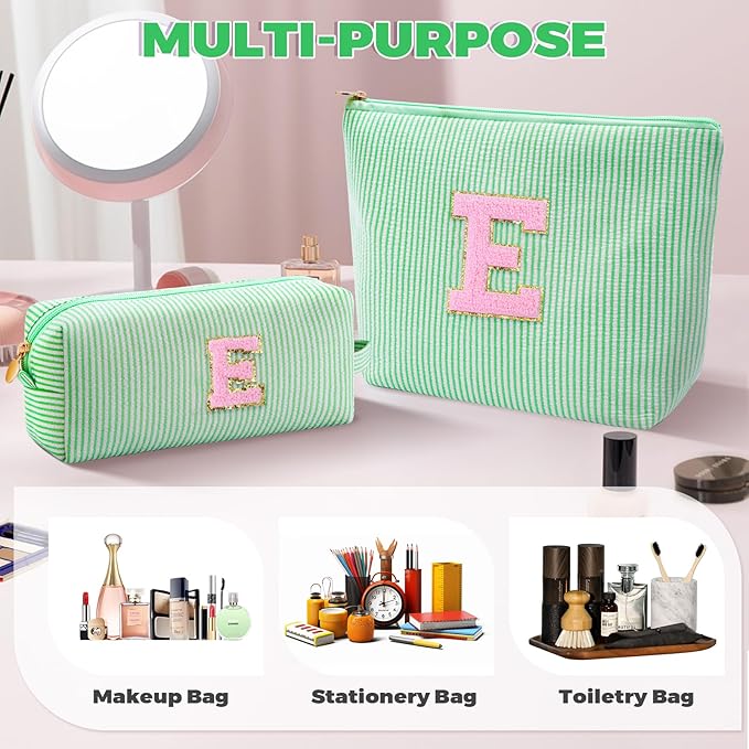 Btffitting Gifts for Teen Girls Women - Birthday Gifts for 10 11 12 13 14 15 16 17 18 Years Old Girl,Makeup Bag Cosmetic Bag,Teacher Gift Trendy Stuff Toiletry Bag - Green,E