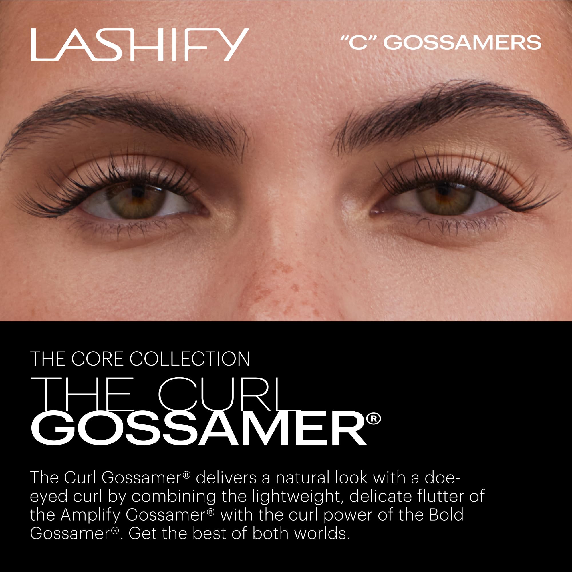 Lashify Curl 10mm Gossamer DIY Eyelash Extensions Refill, Black, Easy False Eyelashes for a Natural Look